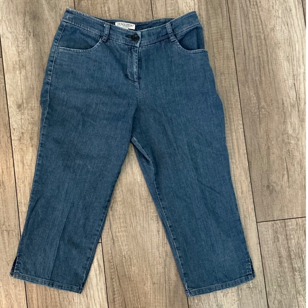 Pendleton Denim Capri Pants Cropped Jeans Blue Petite‎ Size 4